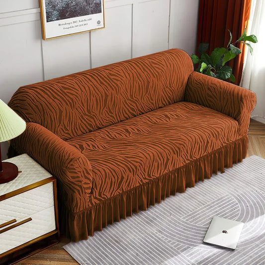 Zebra Sofa Cover - Copper Brown