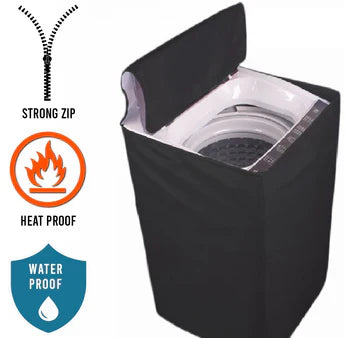 100% Waterproof Top Loaded Washing Machine Cover-black