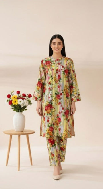 2pc Polo Cotton Unsititched suit -442