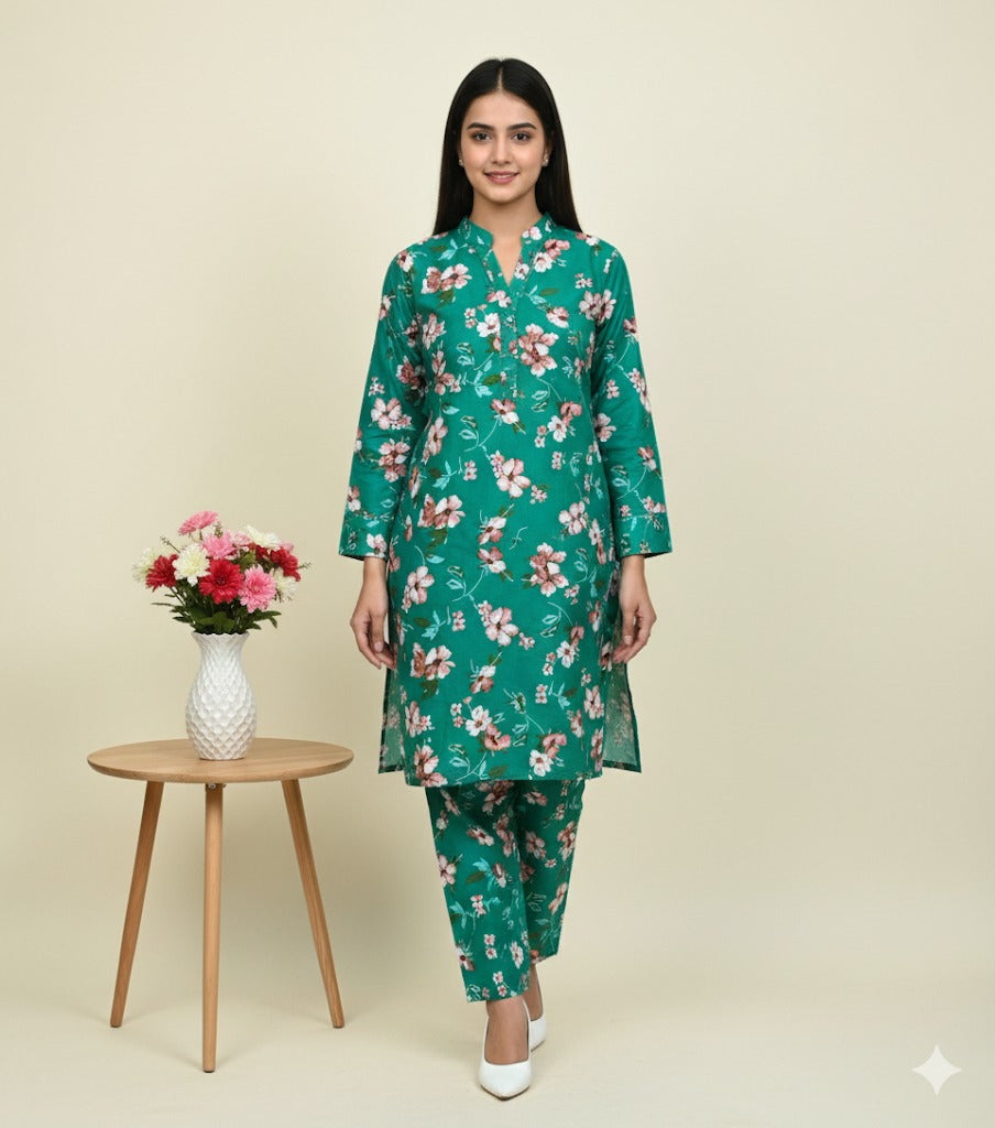 2pc Polo Cotton Unsititched suit -441