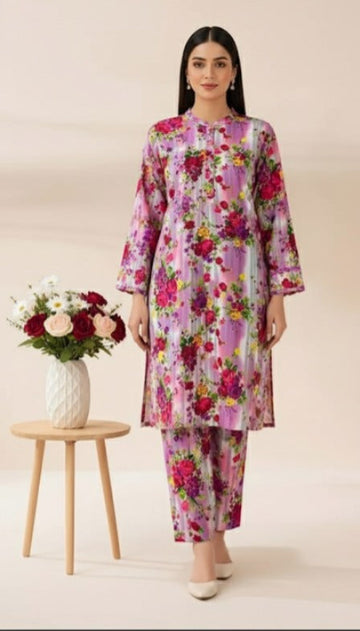 2pc Polo Cotton Unsititched suit -438