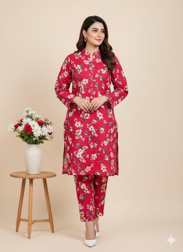 2pc Polo Cotton Unsititched suit -439