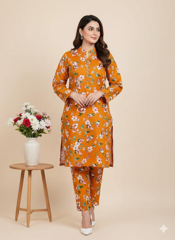 2pc Polo Cotton Unsititched suit -436