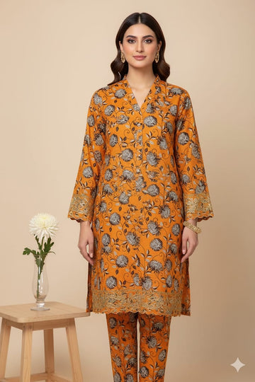 2pc Polo Cotton Unsititched suit -430