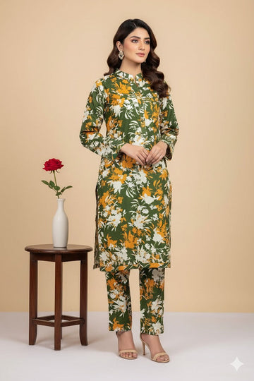 2pc Polo Cotton Unsititched suit -411