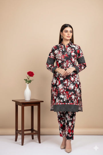 2pc Polo Cotton Unsititched suit -410