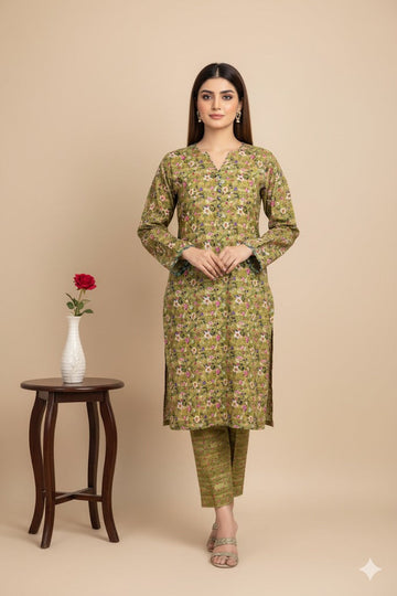 2pc Polo Cotton Unsititched suit -398
