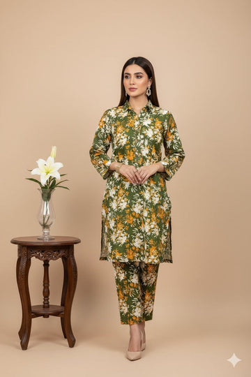 2pc Polo Cotton Unsititched suit -395