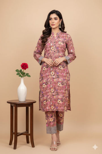 2pc Polo Cotton Unsititched suit -393