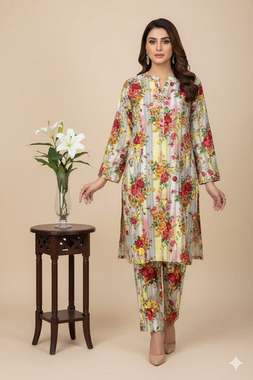 2pc Polo Cotton Unsititched suit -379