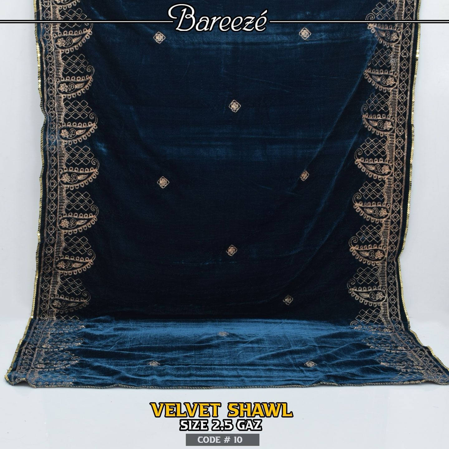 Embroidered Velvet Shwal-S-06